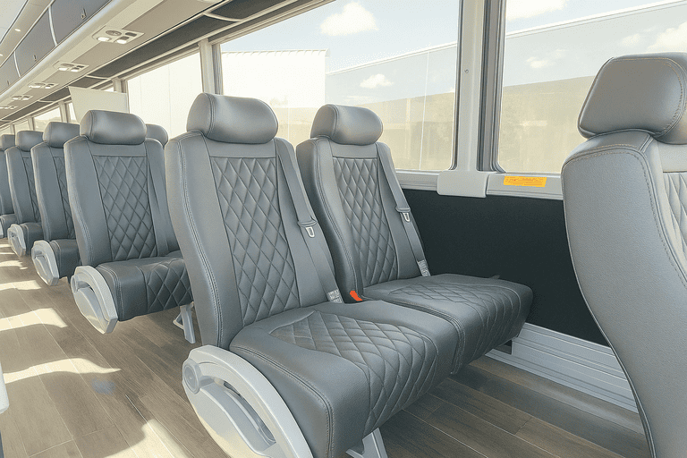 interior of Santa Clarita Shuttle Bus Rentals charter bus